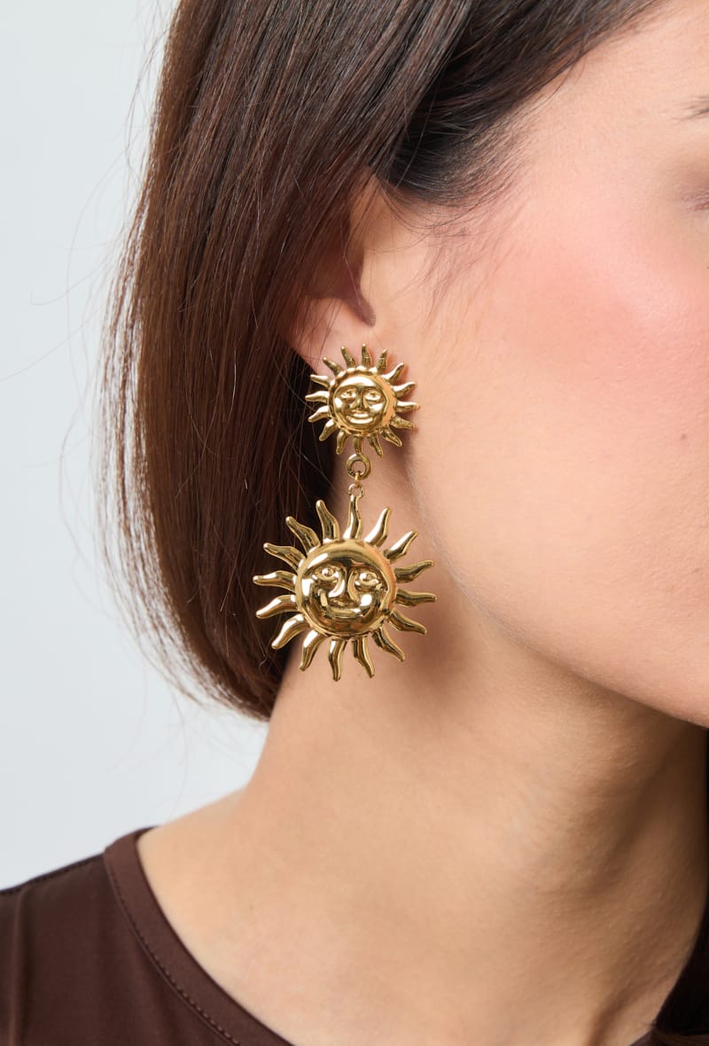 Boucles d’oreilles soleil pendantes