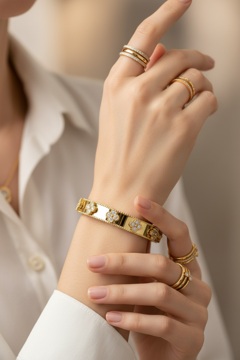 Jonc Trèfles Strass