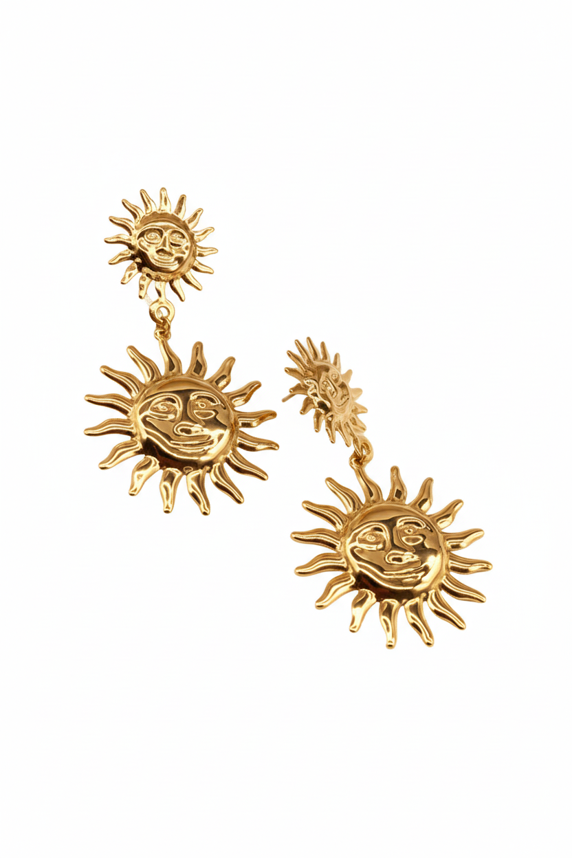 Boucles d’oreilles soleil pendantes